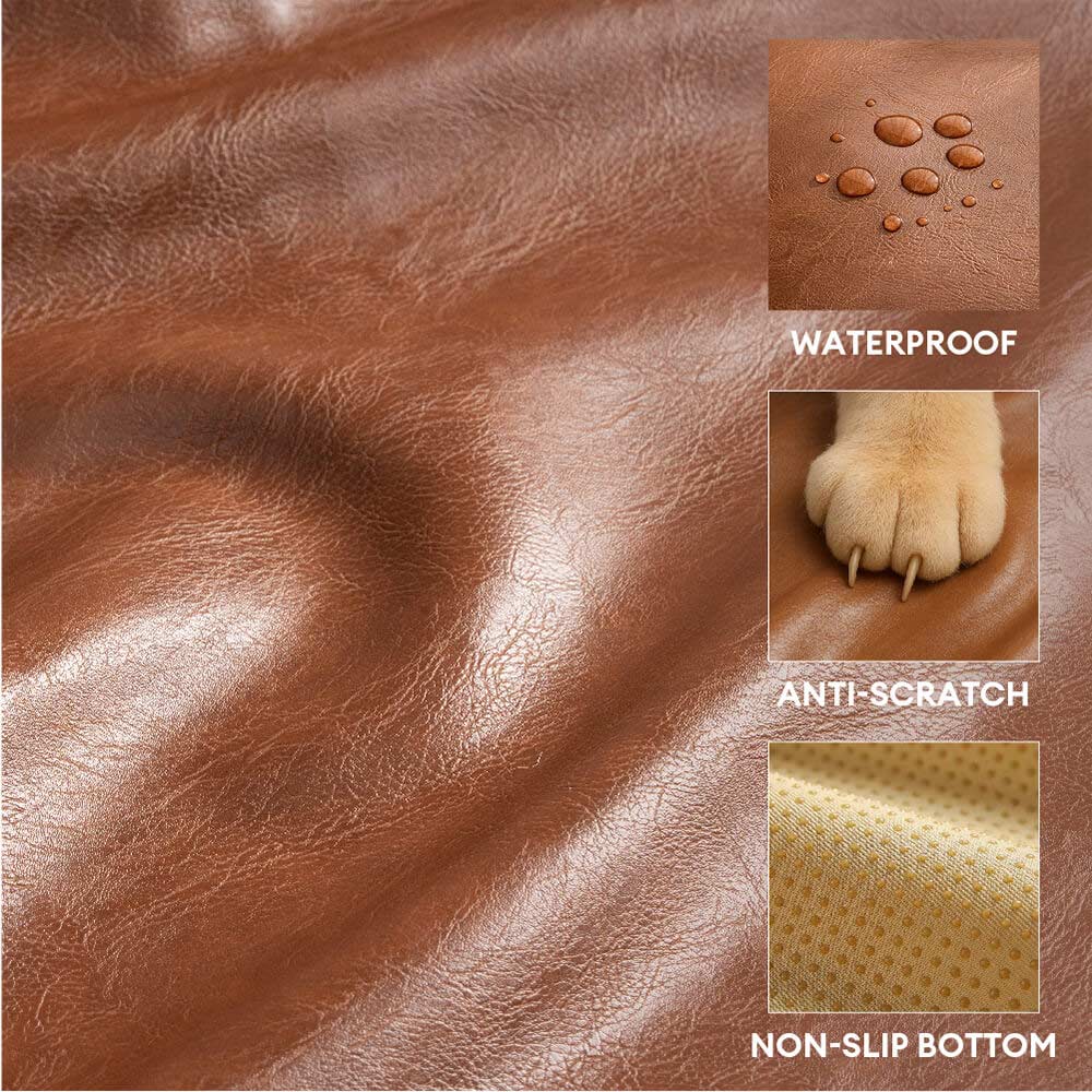 Luxuriöses Hundesofa aus Kunstleder, wasserdicht, abziehbar
