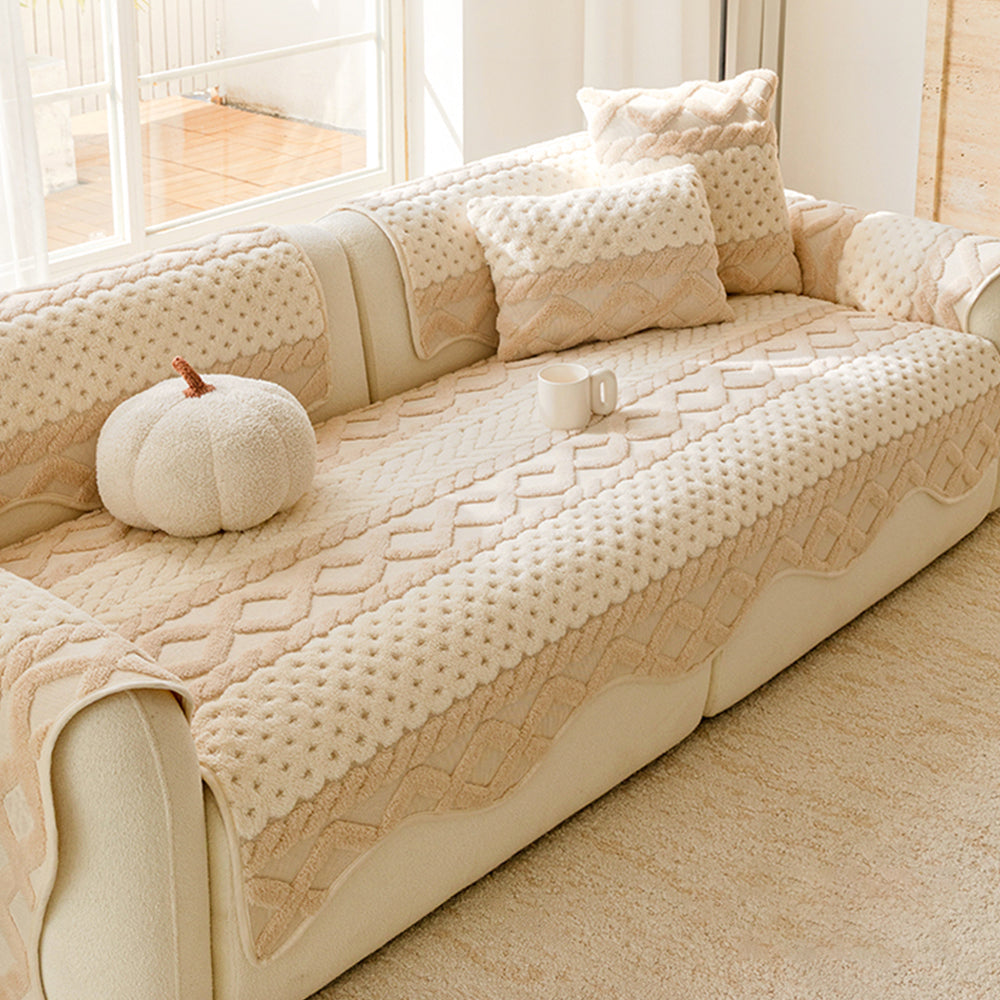 Cookie Comfortable Plush Skin-Friendly Non-Slip Couch Cover