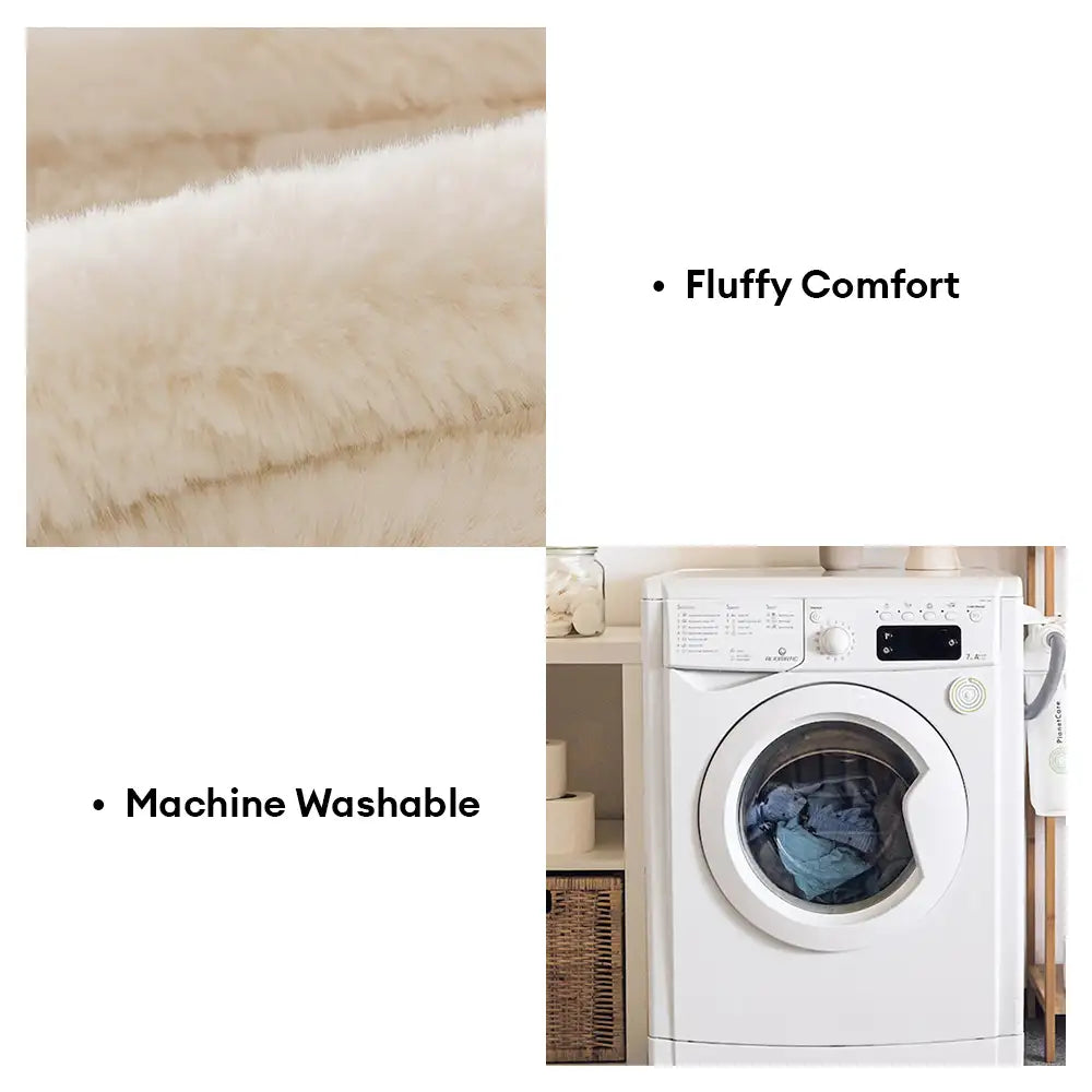 Fluffy Comfort Plush Furniture Protection Decorative Couch Cover
