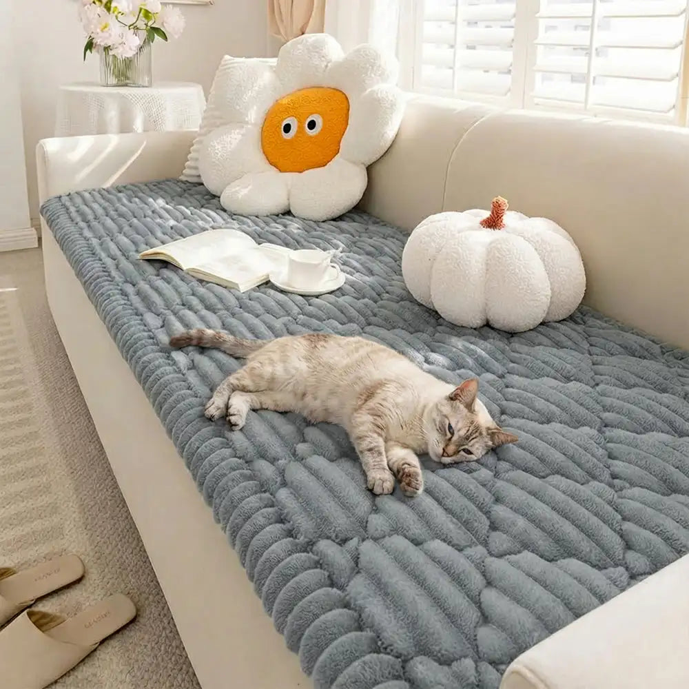 Flauschiger, tierfreundlicher Sofabezug, waschbarer Couchschoner, Haustiermatte
