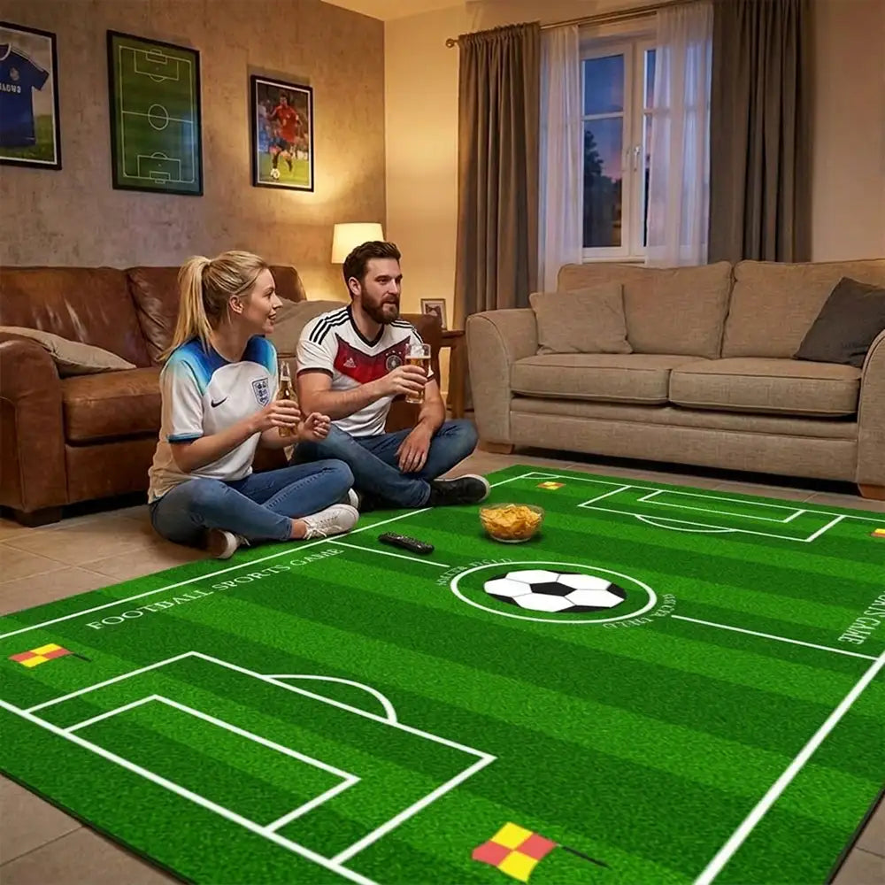 Fußballfeldmuster Kratzfester rutschfester Teppich