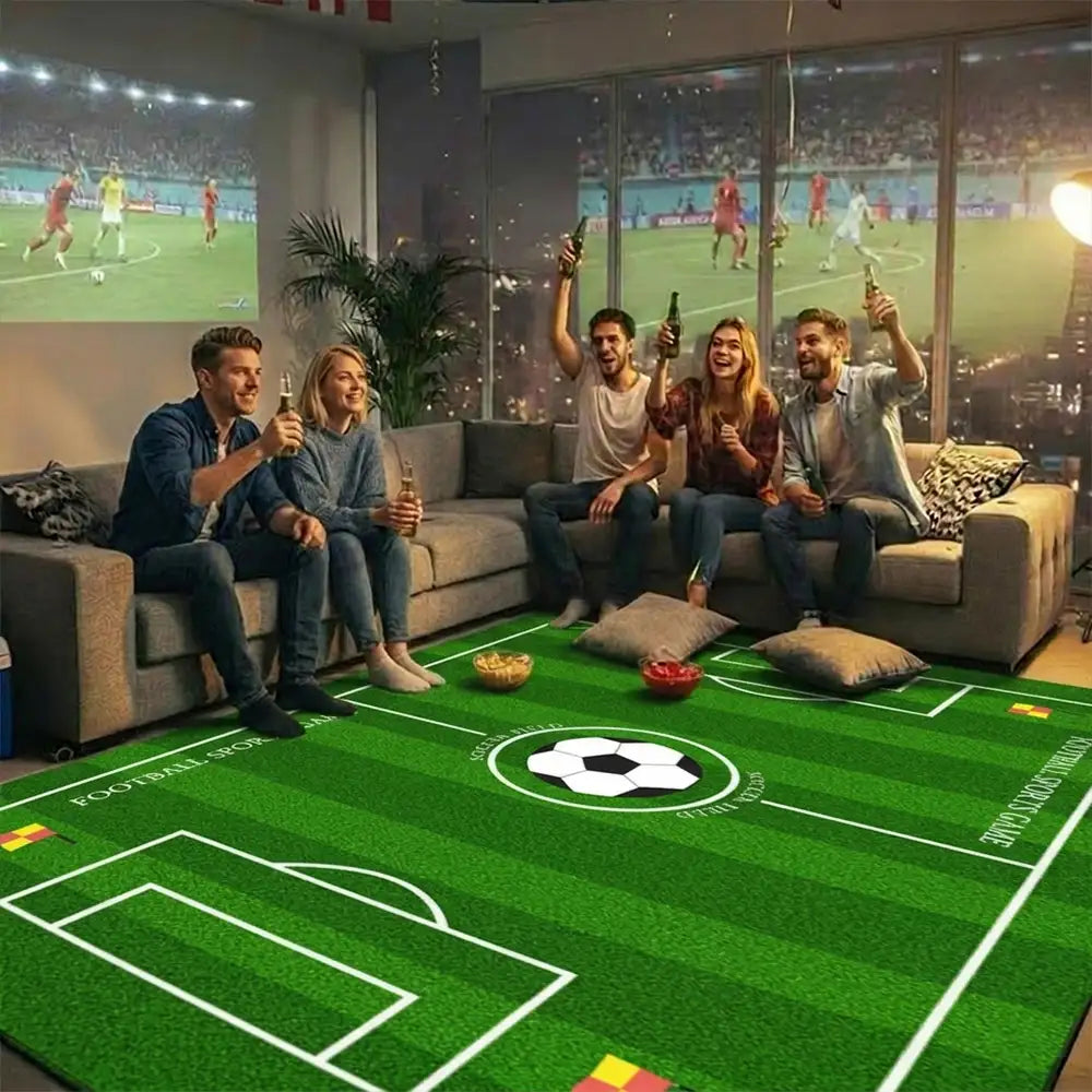 Fußballfeldmuster Kratzfester rutschfester Teppich