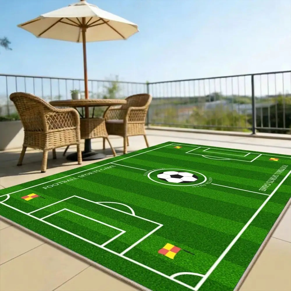 Fußballfeldmuster Kratzfester rutschfester Teppich