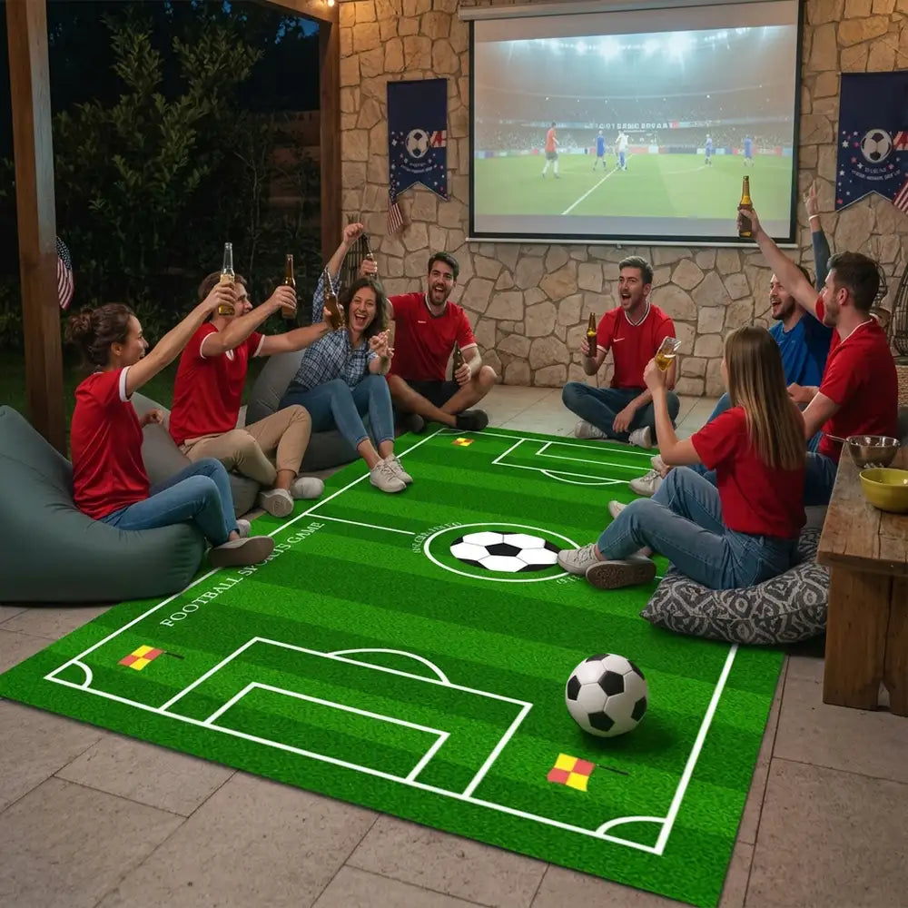Fußballfeldmuster Kratzfester rutschfester Teppich