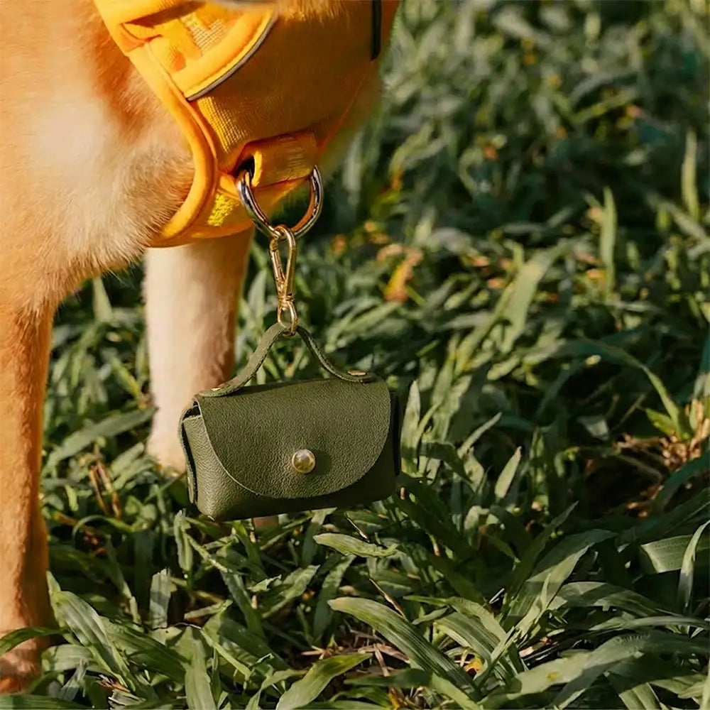 Hundekotbeutelspender aus Kunstleder im Handtaschen-Stil