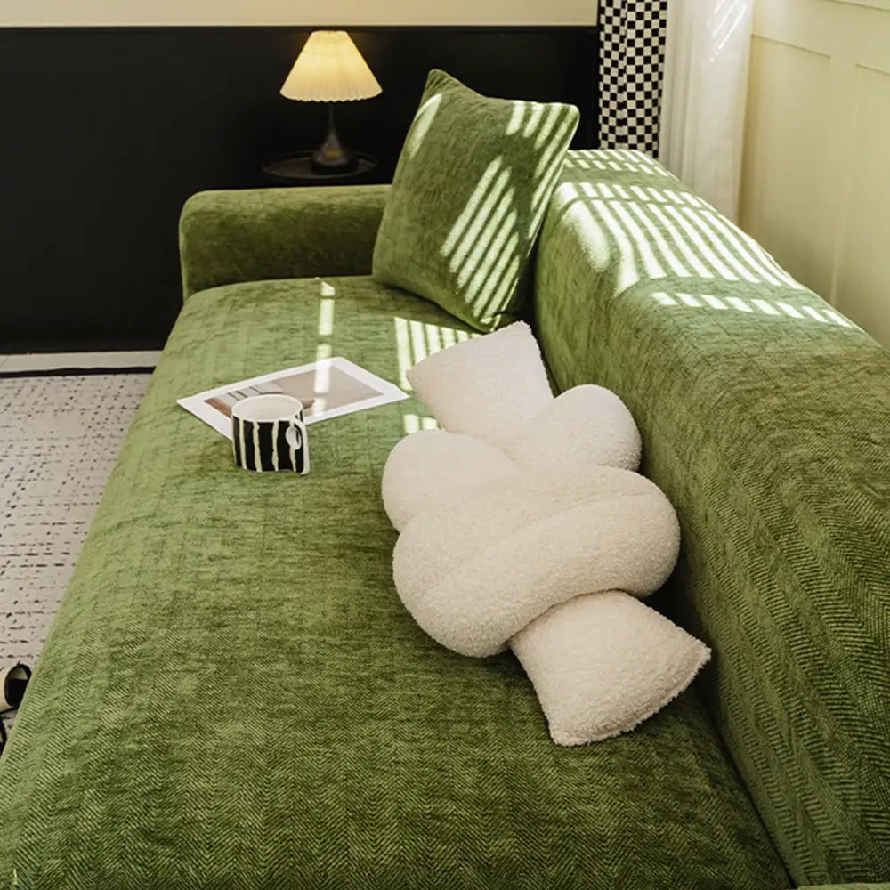 Fischgrätmuster Volldeckend Bequem Kratzfeste Sofa-Schutz-Magie-Sesselhusse