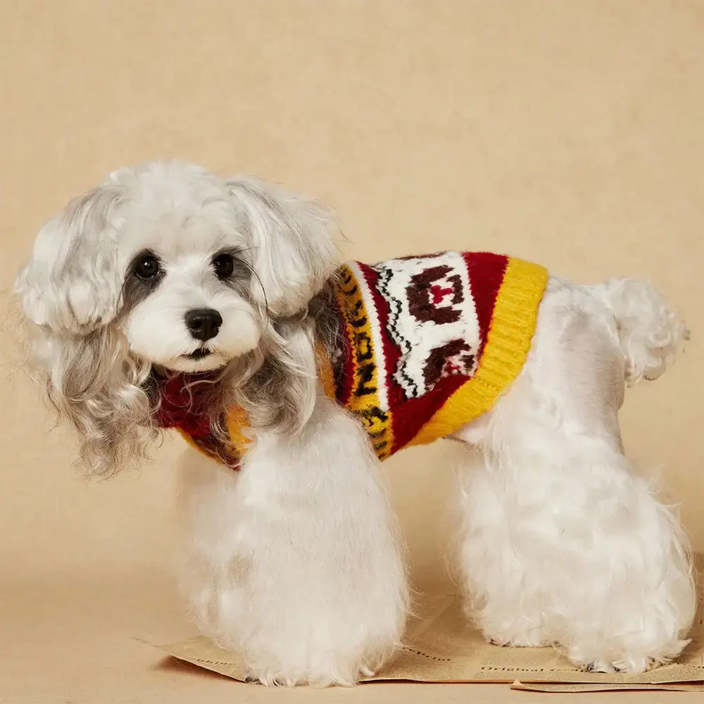 Jacquard Thick-Knit Sleeveless Dog Sweater – Designed for Dachshunds, French Bulldogs & Pugs