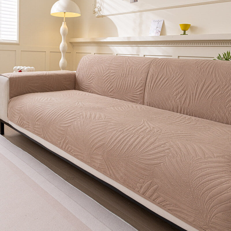 Large Leaf Pattern Water-resistant Sofa Protector Non-Slip Couch Cover