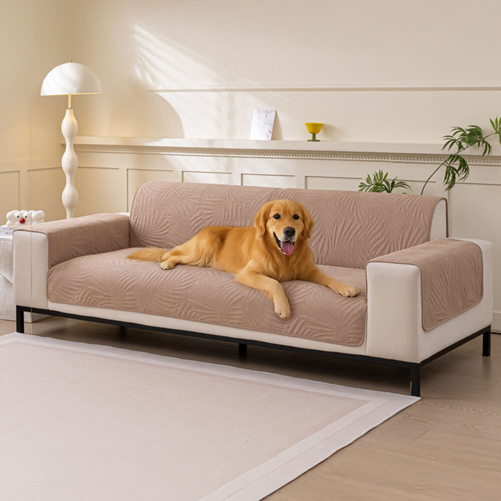 Large Leaf Pattern Water-resistant Sofa Protector Non-Slip Couch Cover