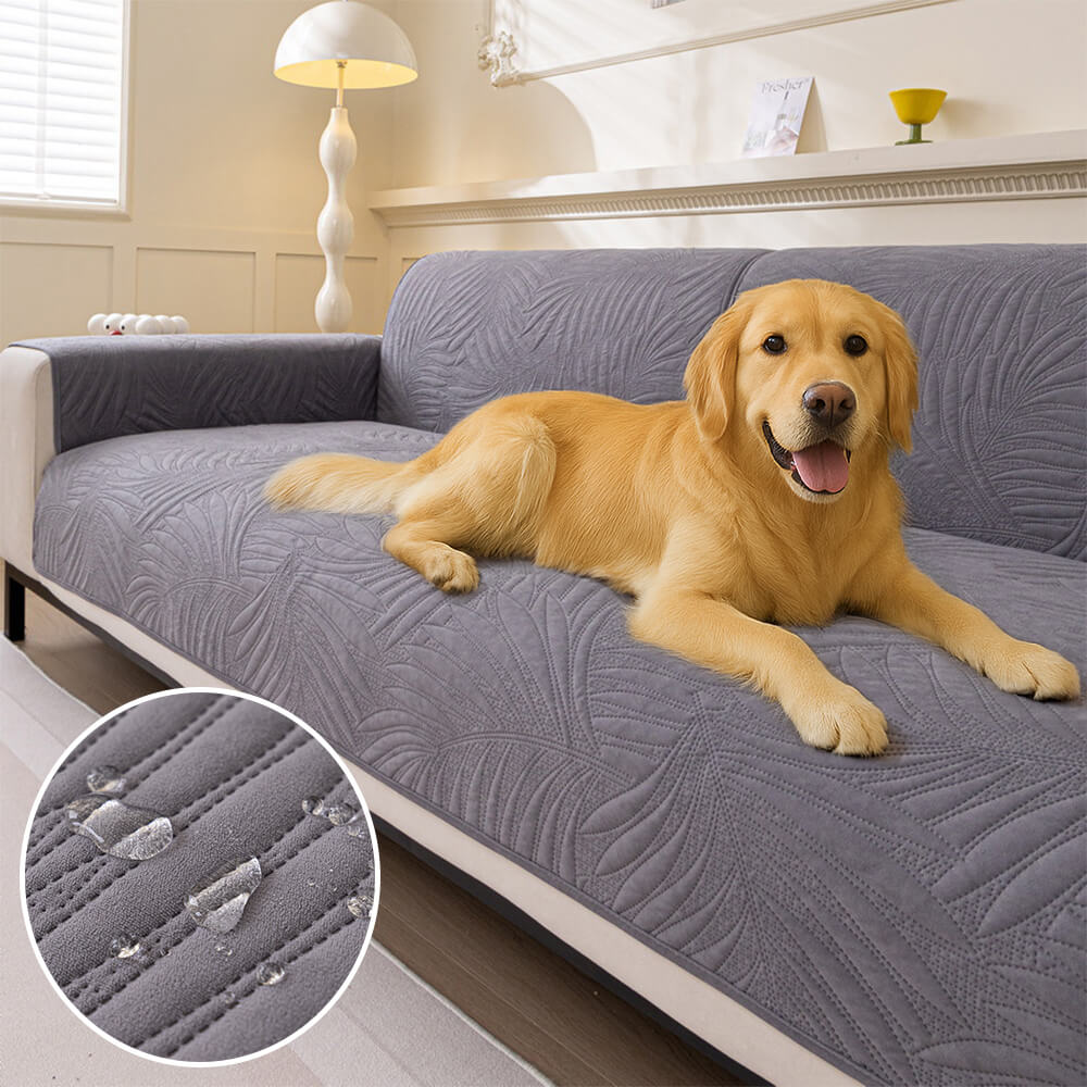 Large Leaf Pattern Water-resistant Sofa Protector Non-Slip Couch Cover