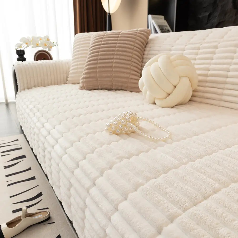 Einteiliger gemütlicher Flanell-Sofaschutz Rutschfester Outdoor-Sofabezug
