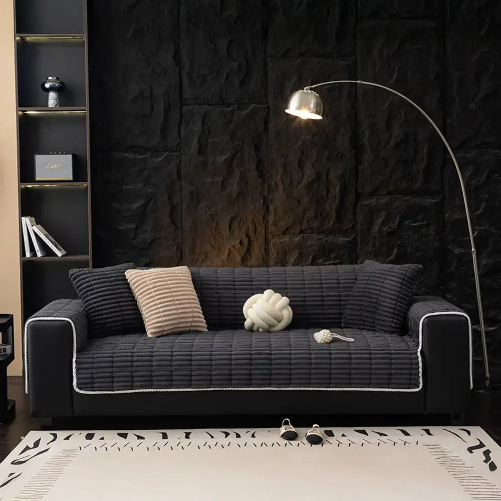 Einteiliger gemütlicher Flanell-Sofaschutz Rutschfester Outdoor-Sofabezug
