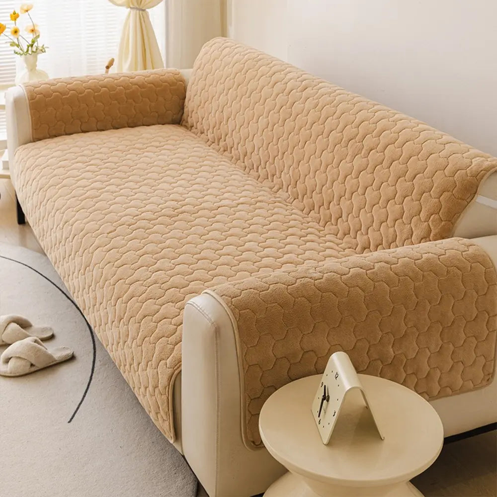 Einteiliger, kurzer Plüsch, bequemer, hautfreundlicher Möbelschutz für Sofas – Puzzle