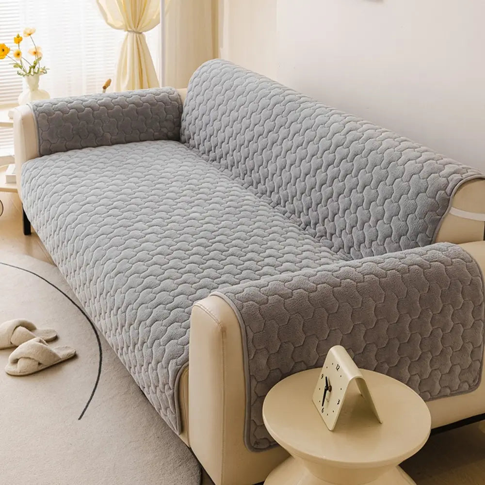 Einteiliger, kurzer Plüsch, bequemer, hautfreundlicher Möbelschutz für Sofas – Puzzle