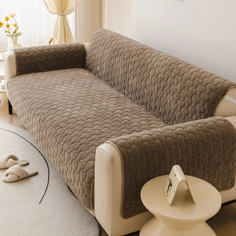 Einteiliger, kurzer Plüsch, bequemer, hautfreundlicher Möbelschutz für Sofas – Puzzle