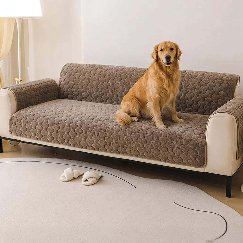 Einteiliger, kurzer Plüsch, bequemer, hautfreundlicher Möbelschutz für Sofas – Puzzle