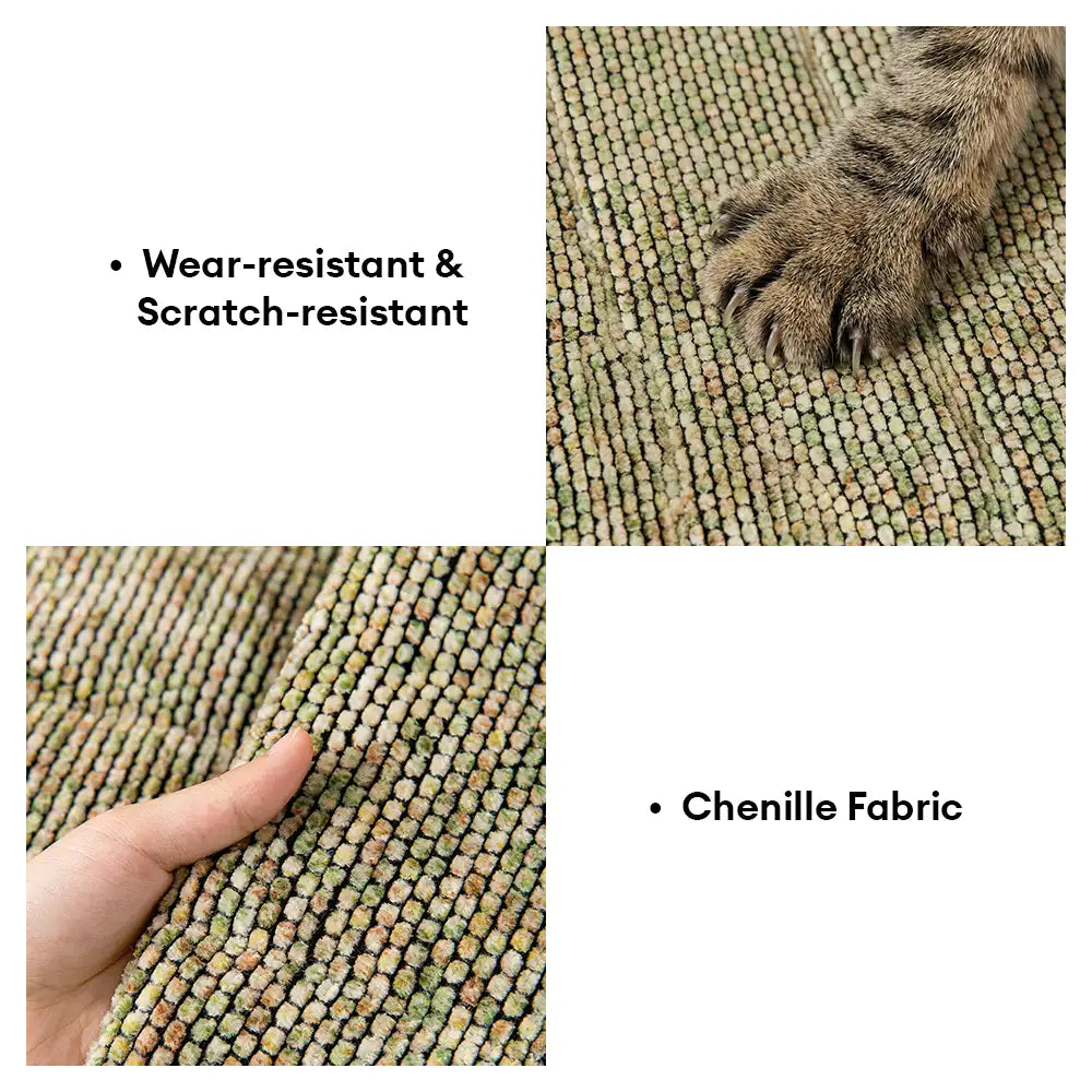 Tierfreundlicher Sofabezug aus Chenille mit strukturierter Oberfläche, rutschfest und mit ausgefransten Kanten