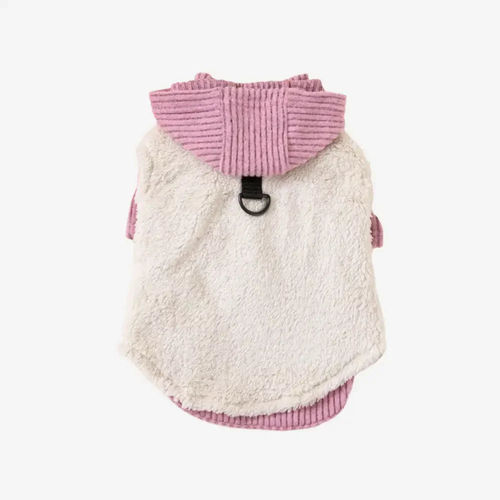 Plush Coat & Matching Turtleneck Sweater Two-Piece Dog Outfit Set