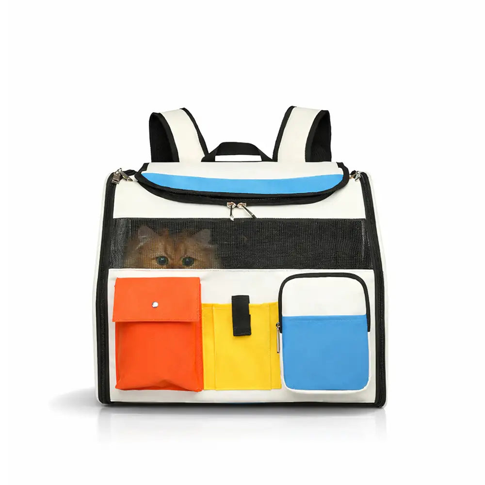 Portable Rolling Pet Backpack Carrier with Detachable Trolley Dog Cat Carrier