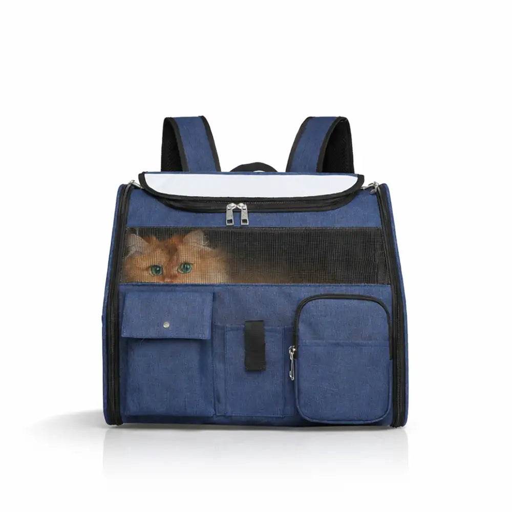 Portable Rolling Pet Backpack Carrier with Detachable Trolley Dog Cat Carrier