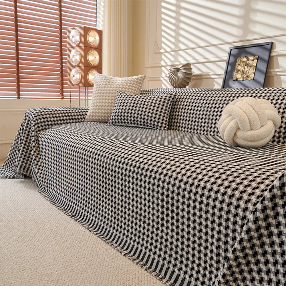 Puzzlestrukturierte Chenille Kratzfeste Sofa Große Decke Couchüberwurf