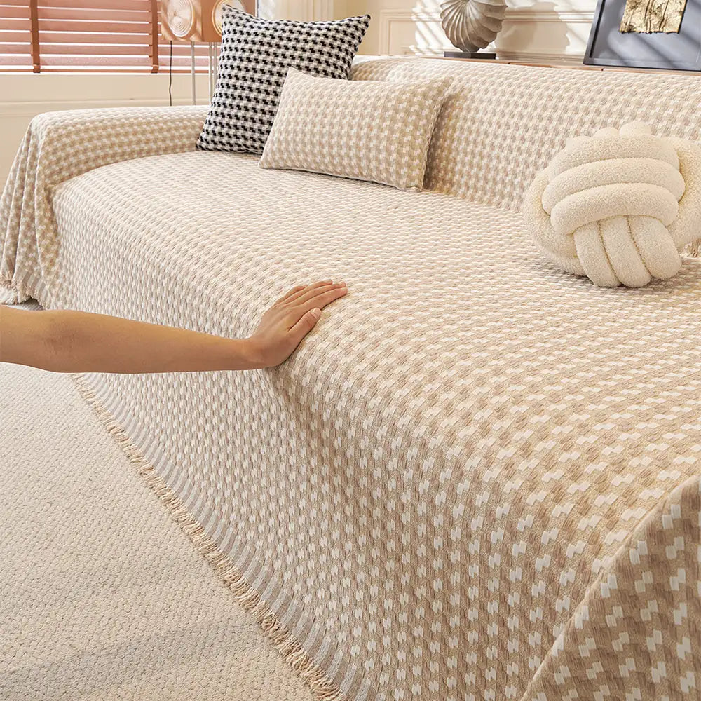 Puzzlestrukturierte Chenille Kratzfeste Sofa Große Decke Couchüberwurf