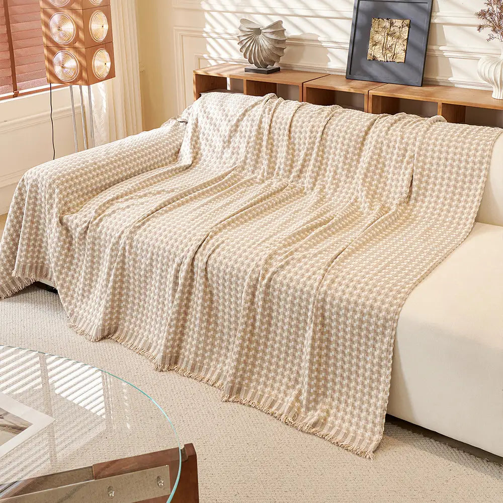 Puzzlestrukturierte Chenille Kratzfeste Sofa Große Decke Couchüberwurf