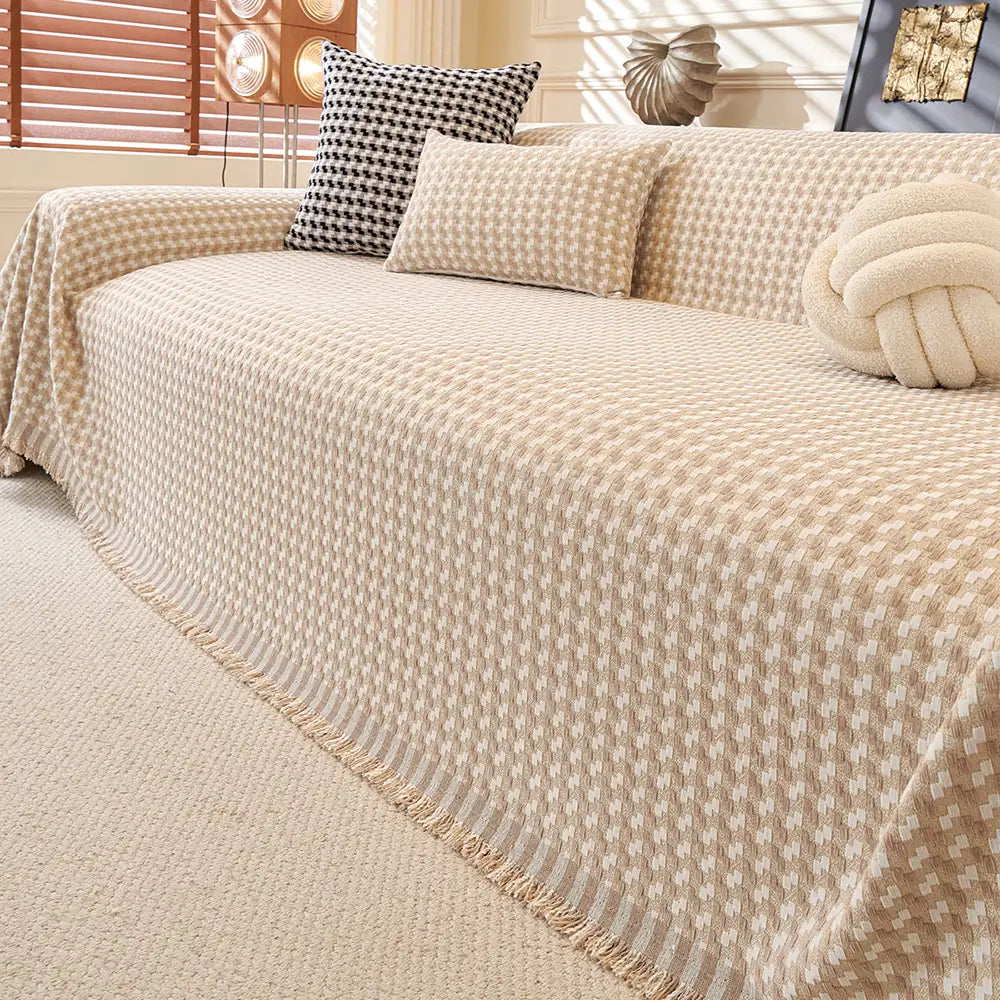 Puzzlestrukturierte Chenille Kratzfeste Sofa Große Decke Couchüberwurf