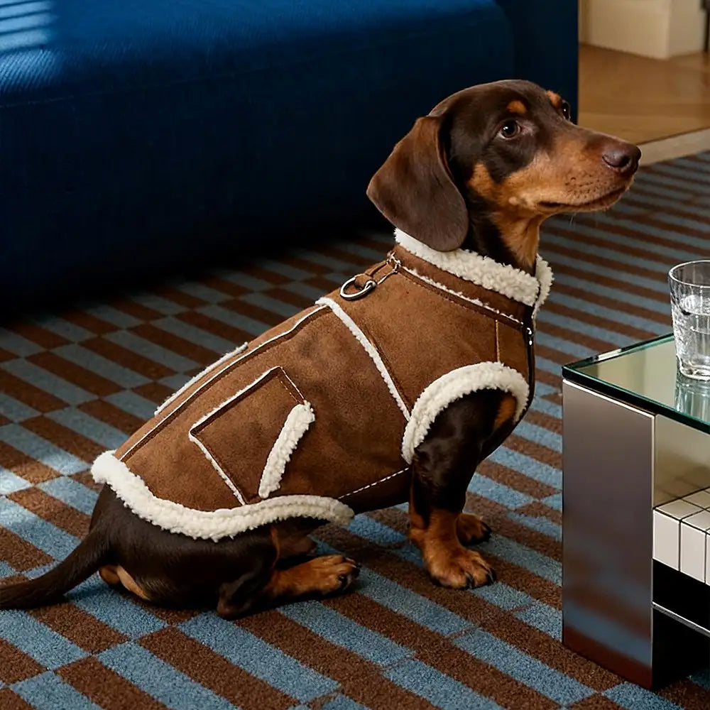 Retro Suede Dog Vest For Small Dogs