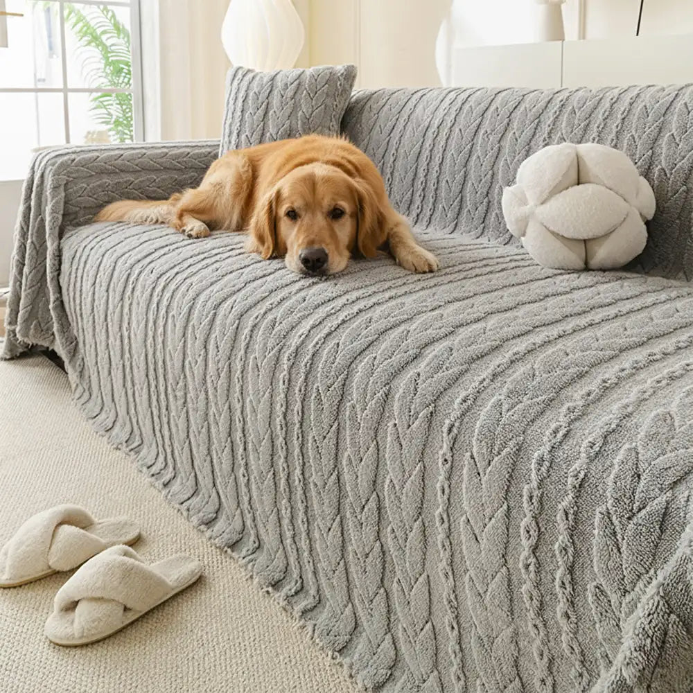 Simple Thickened Soft Fleece Fabric Sofa Protection Couch Cover