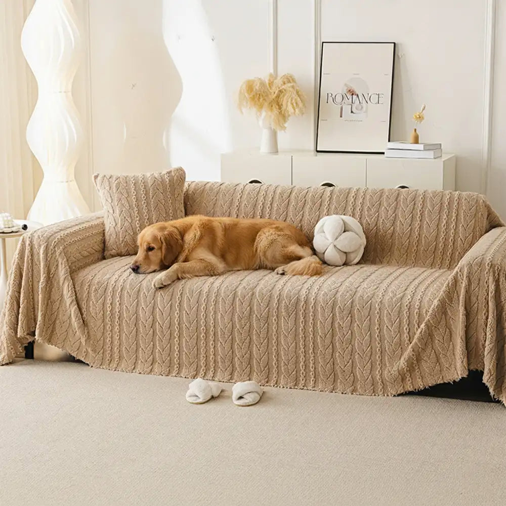 Simple Thickened Soft Fleece Fabric Sofa Protection Couch Cover