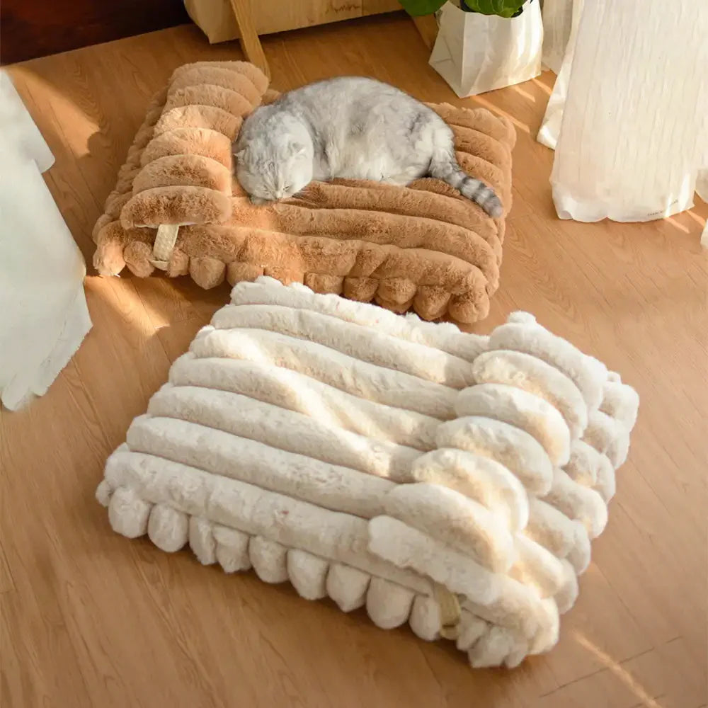 Softness Faux Rabbit Fur Warming Pillow Dog Bed - Cozy Cloud