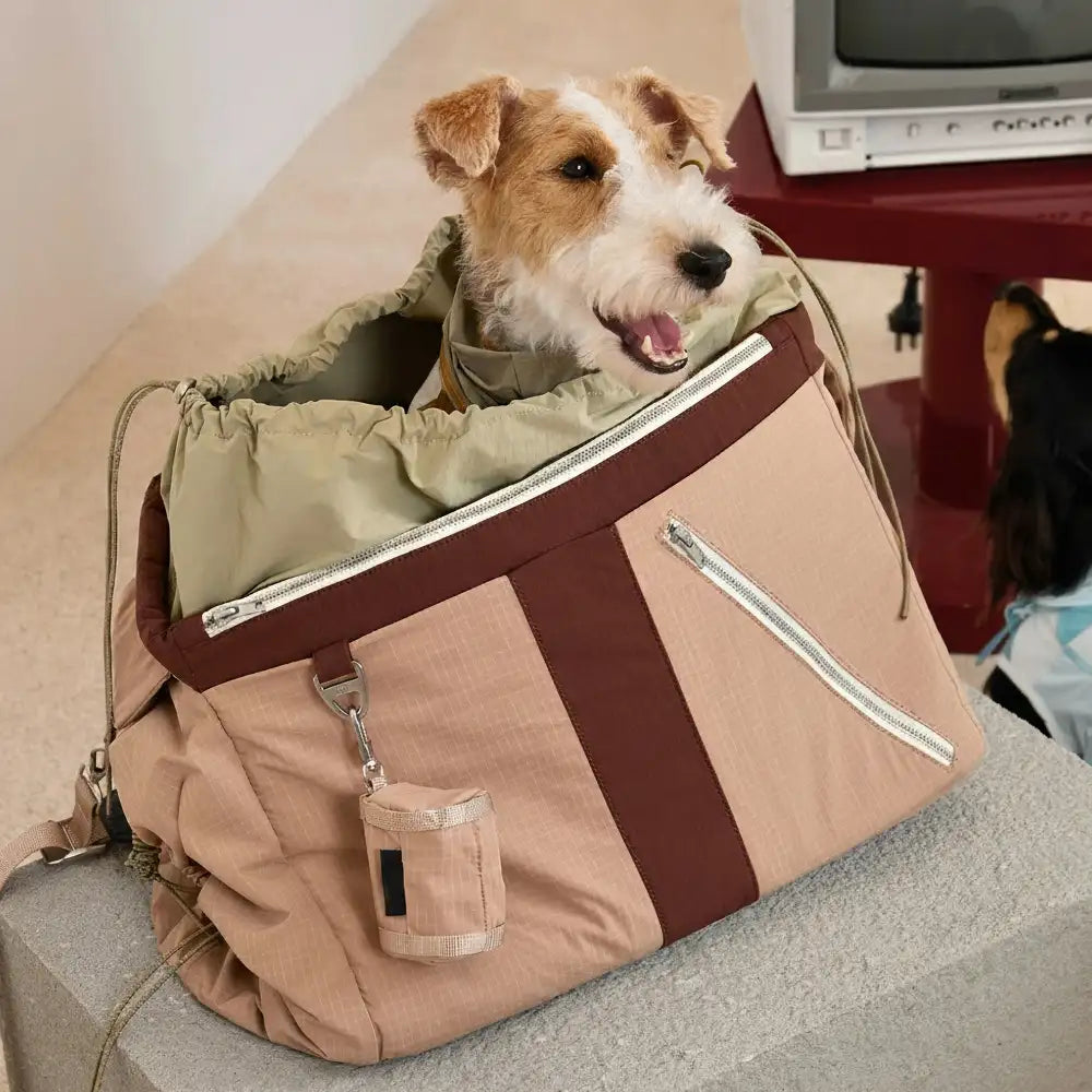 Vintage luftige wasserdichte Hunde- und Katzentragetasche für draußen, große Reise-Tiertransporttasche