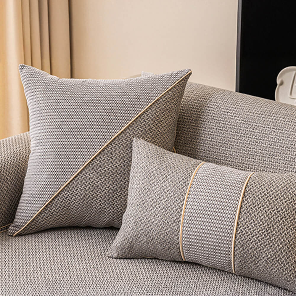 Atmungsaktiver gewebter Sofabezug aus Baumwolle und Leinen mit Anti-Rutsch-Beschichtung