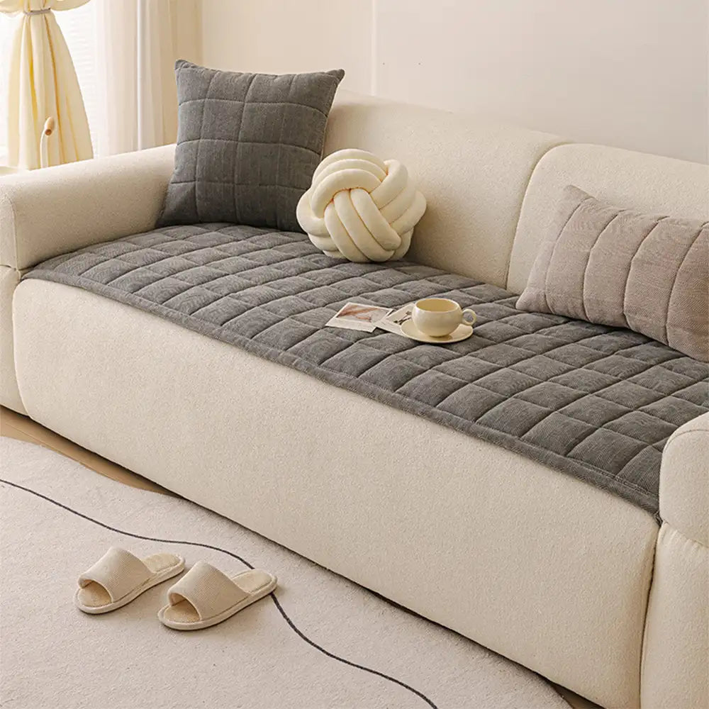 Herringbone Chenille Elegant Breathable Sofa Decoration Non-slip Couch Cover