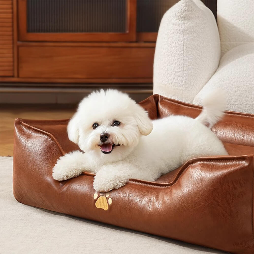 Luxuriöses Hundesofa aus Kunstleder, wasserdicht, abziehbar