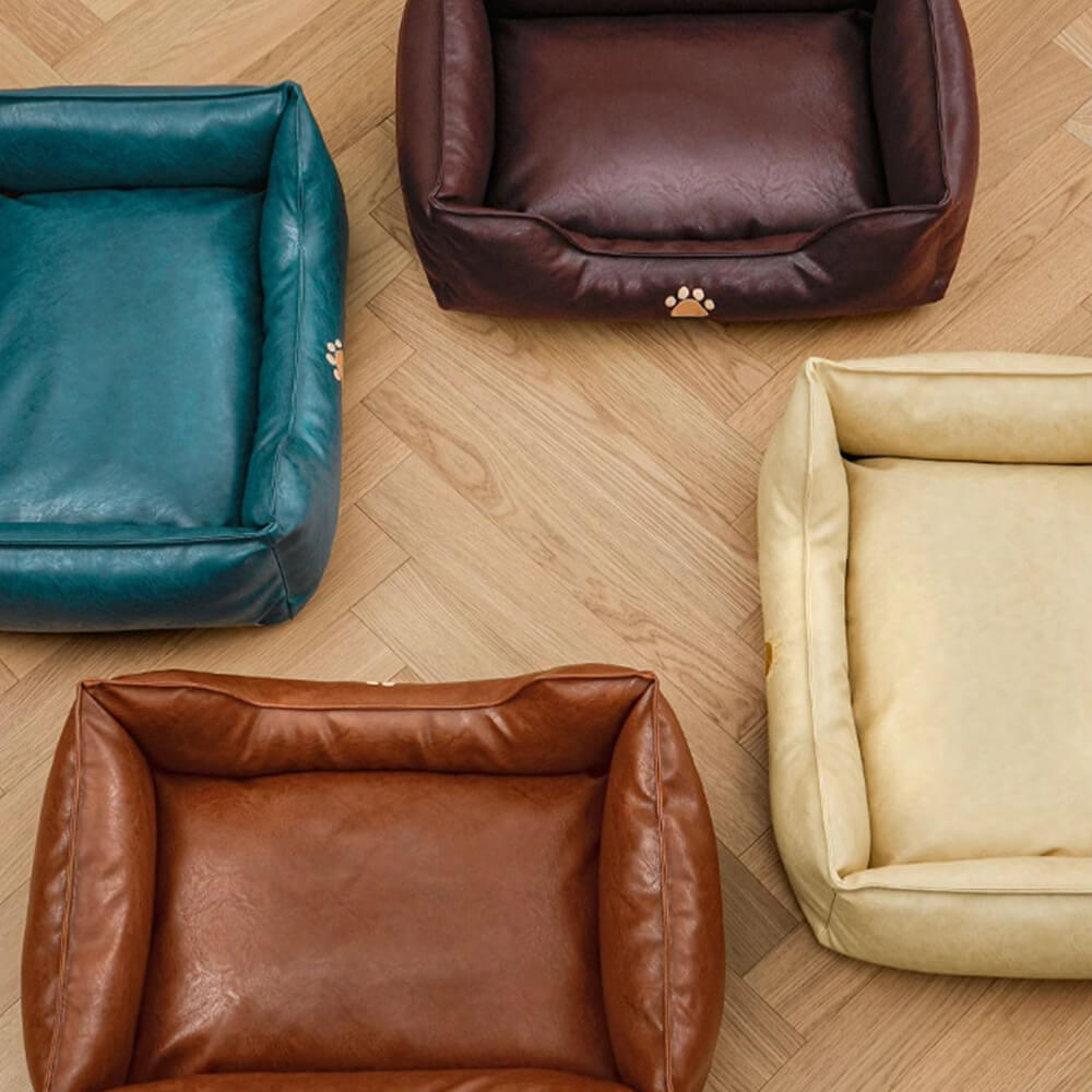 Luxuriöses Hundesofa aus Kunstleder, wasserdicht, abziehbar