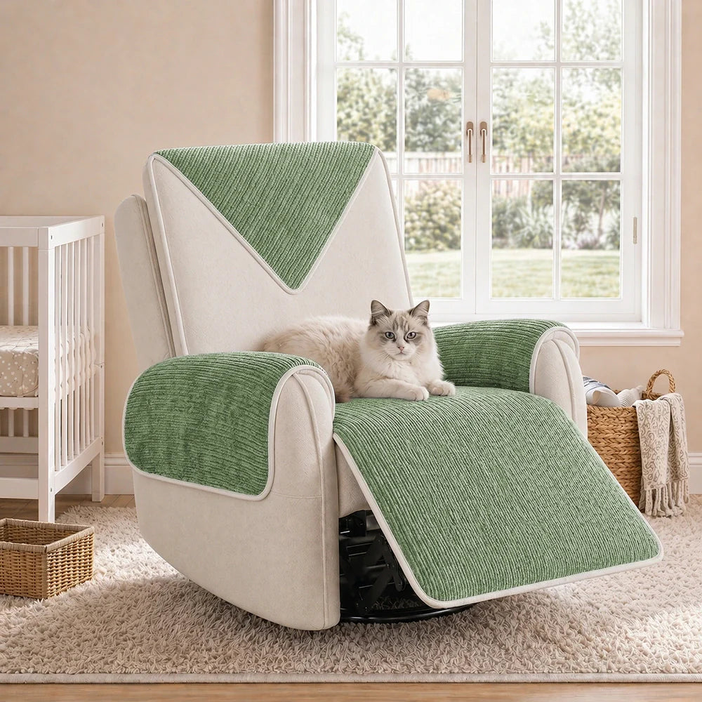Waterproof Antimicrobial Simple Chenille Fabric Anti-scratch Recliner Slipcover