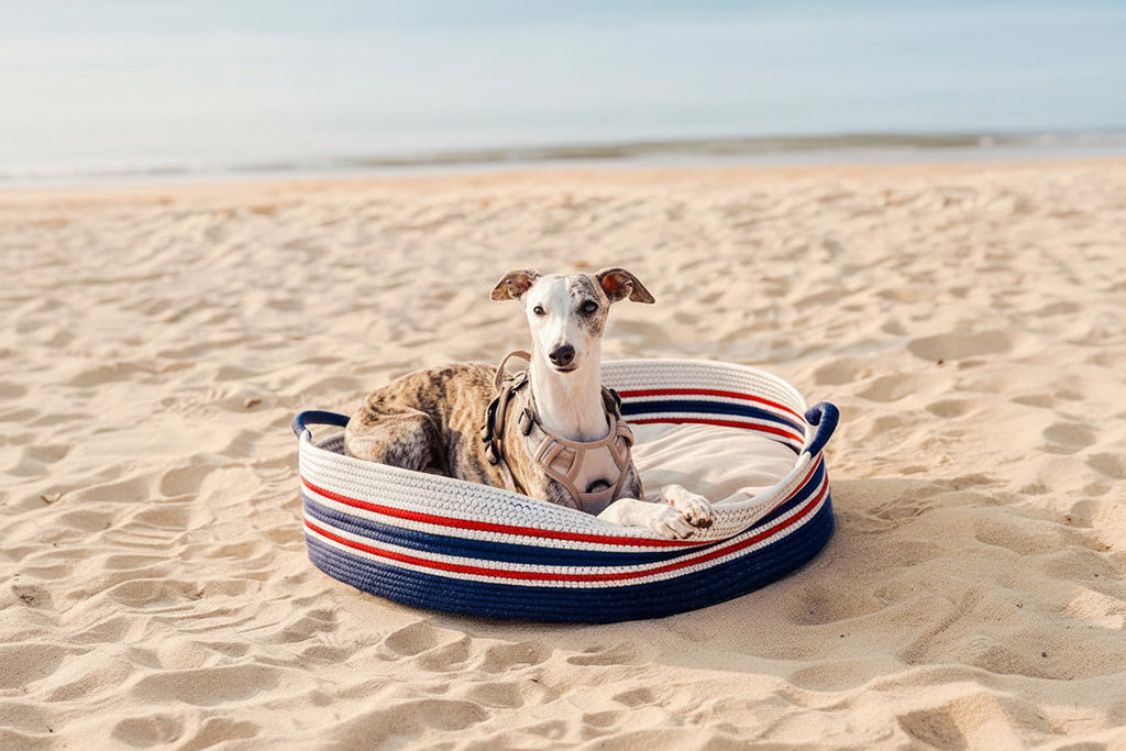 Handcrafted Stripe Calming Pet Bed - Timeless Nest