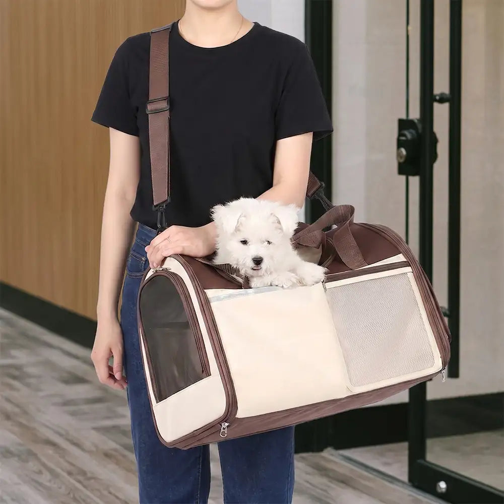 Handheld Crossbody Dog Cat Carrier Multi-Function Breathable Pet Carrier Bag for Travel and Vet