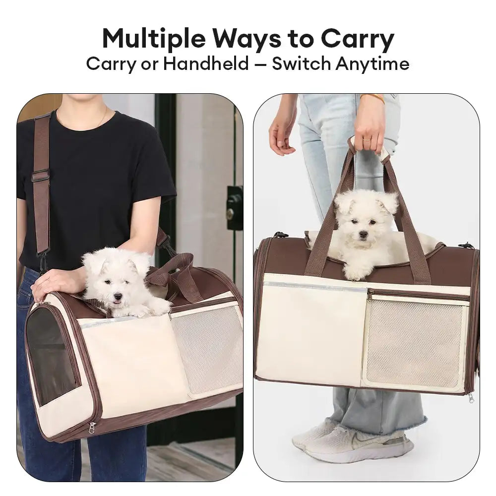 Handheld Crossbody Dog Cat Carrier Multi-Function Breathable Pet Carrier Bag for Travel and Vet