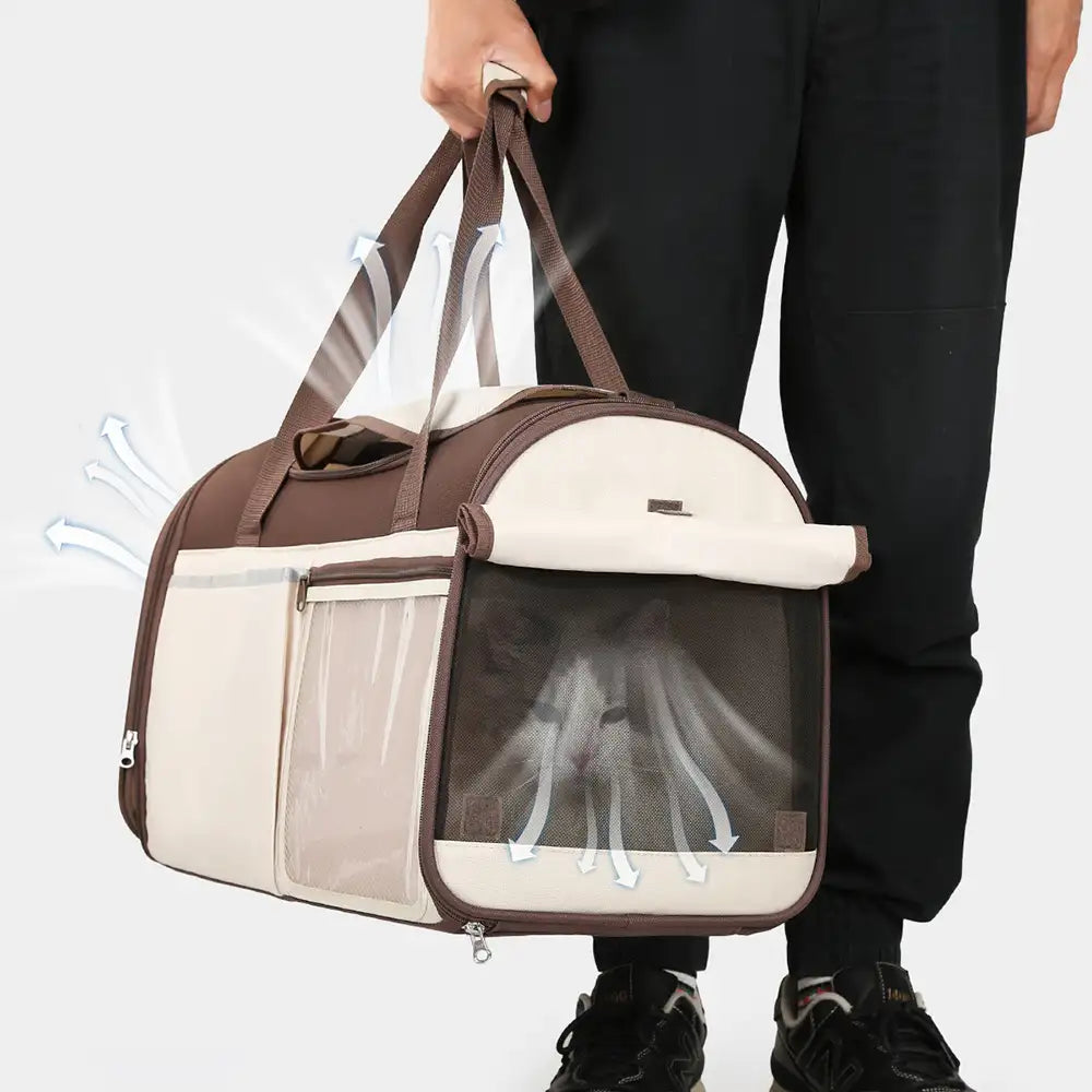 Handheld Crossbody Dog Cat Carrier Multi-Function Breathable Pet Carrier Bag for Travel and Vet