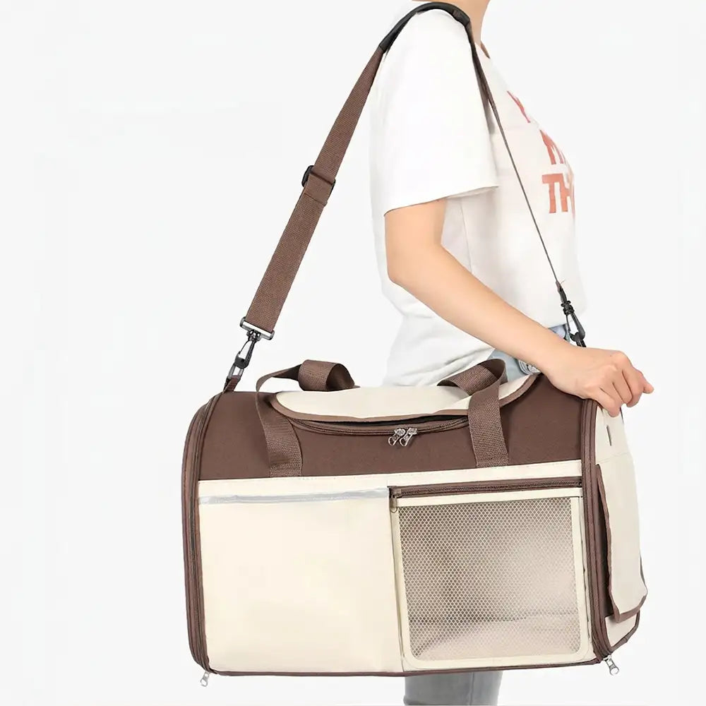 Handheld Crossbody Dog Cat Carrier Multi-Function Breathable Pet Carrier Bag for Travel and Vet