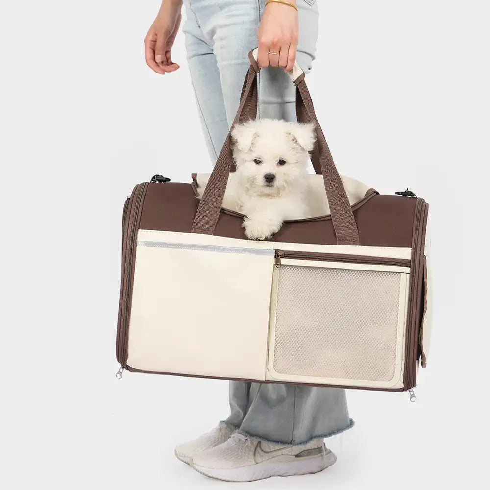 Handheld Crossbody Dog Cat Carrier Multi-Function Breathable Pet Carrier Bag for Travel and Vet