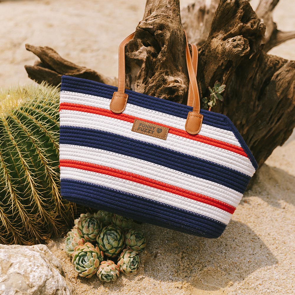 Handmade Lightweight Cotton Woven Beach Bag Pet Carrier- Summer Vacation