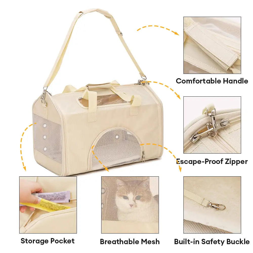 House-Shaped Breathable Foldable Cat Carrier Large Capacity Multi-Functional Pet Carrier Bag