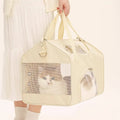 House-Shaped Breathable Foldable Cat Carrier Large Capacity Multi-Functional Pet Carrier Bag