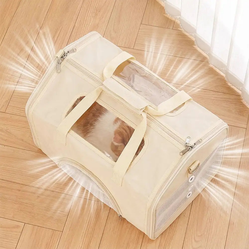 House-Shaped Breathable Foldable Cat Carrier Large Capacity Multi-Functional Pet Carrier Bag