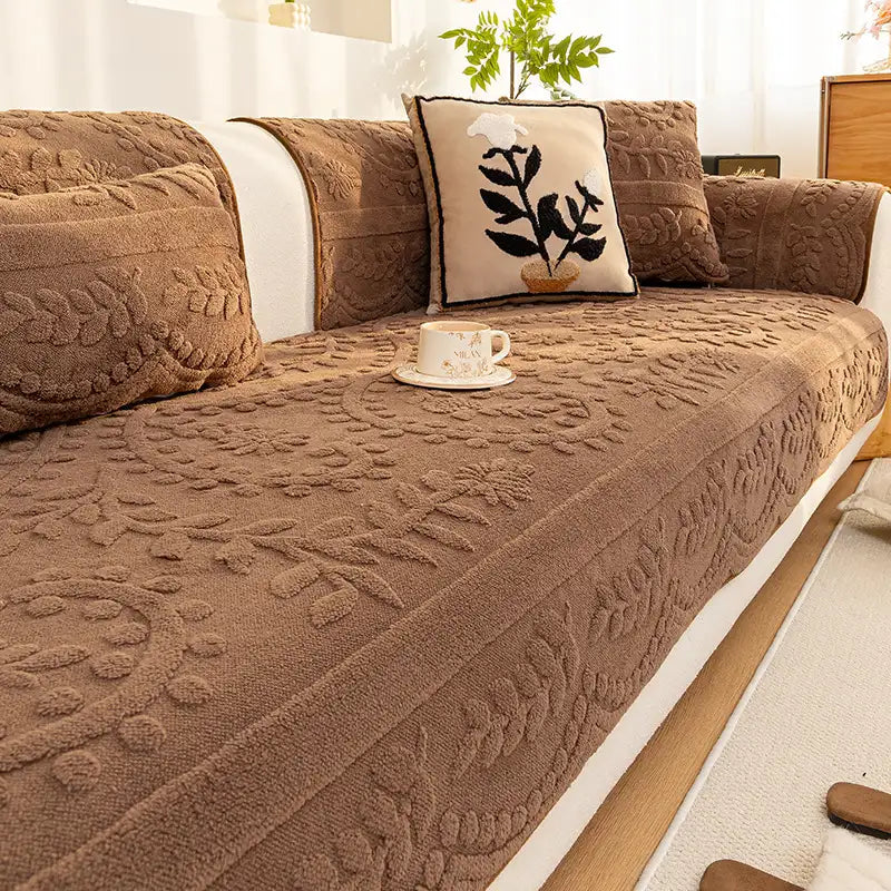 Jacquard Plüsch Bequemer Kratzfester Rutschfester Sofabezug