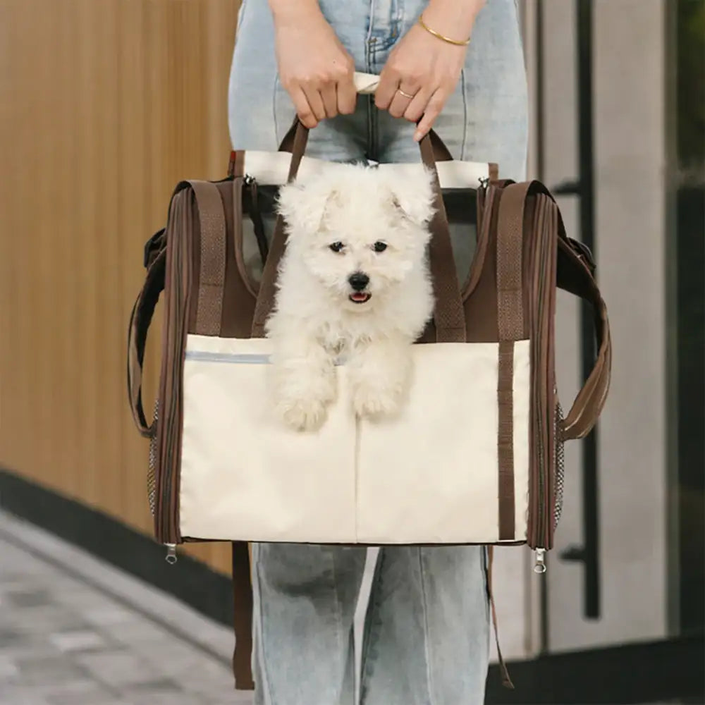 Large Capacity Breathable Foldable Pet Backpack Carrier for Travel Safety and Vet Dog Cat Carrier